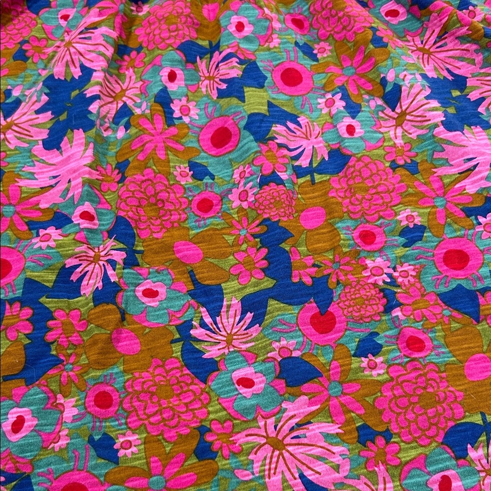 NWT NATURAL LIFE Pink Multicolor Floral Boxy Babydoll Tank Top Medium Cotton - Picture 9 of 9